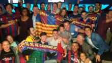 Penya Blaugrana London celebrating the League title